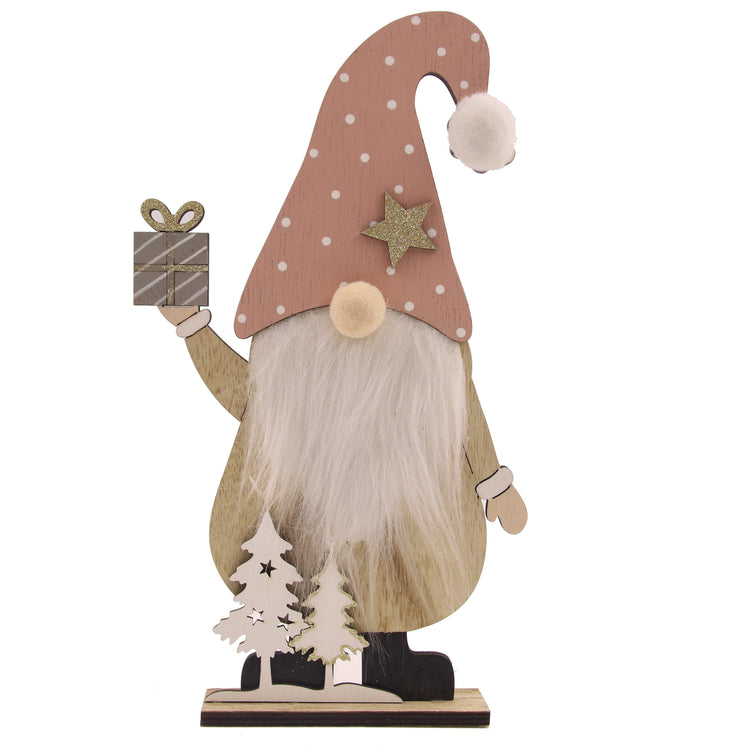 GNOME w/GIFTS TABLE TOP DECO 16x29x4CM