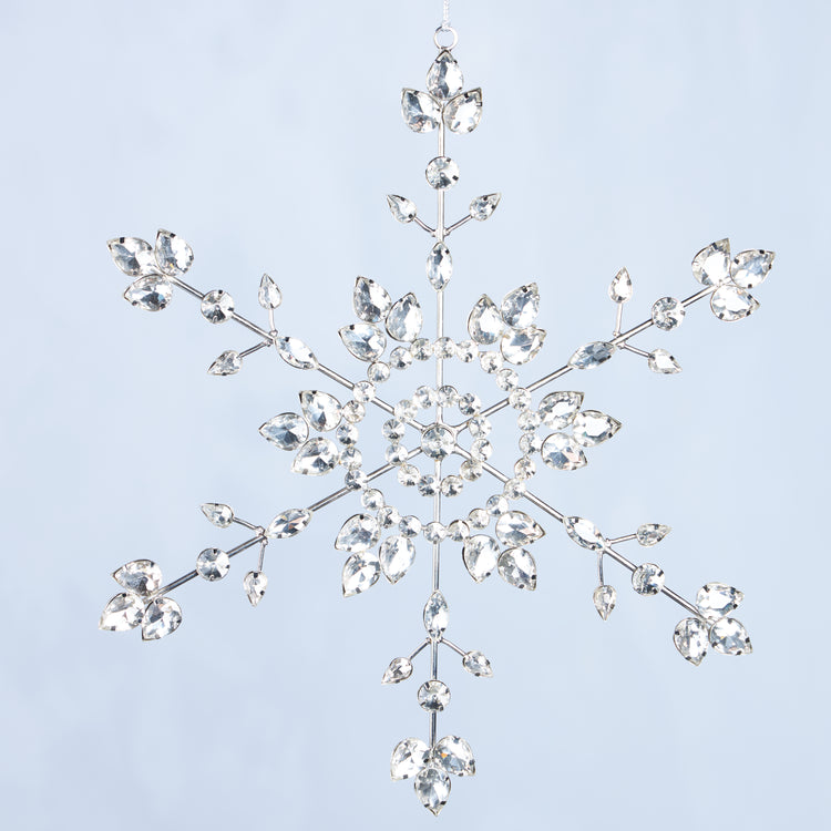 CLEAR GLASS SNOWFLAKE TREE DECORATION 30CM