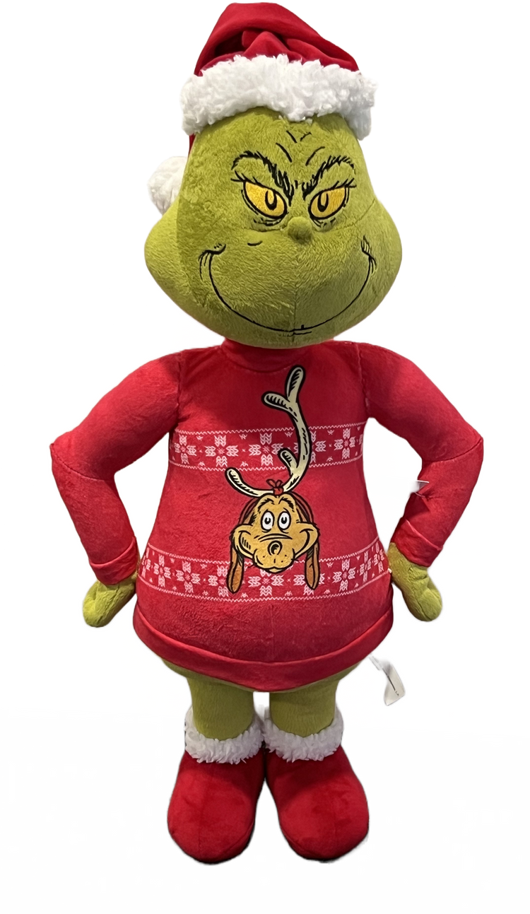 Holiday Greeter Grinch w Max Sweater Dr Seuss