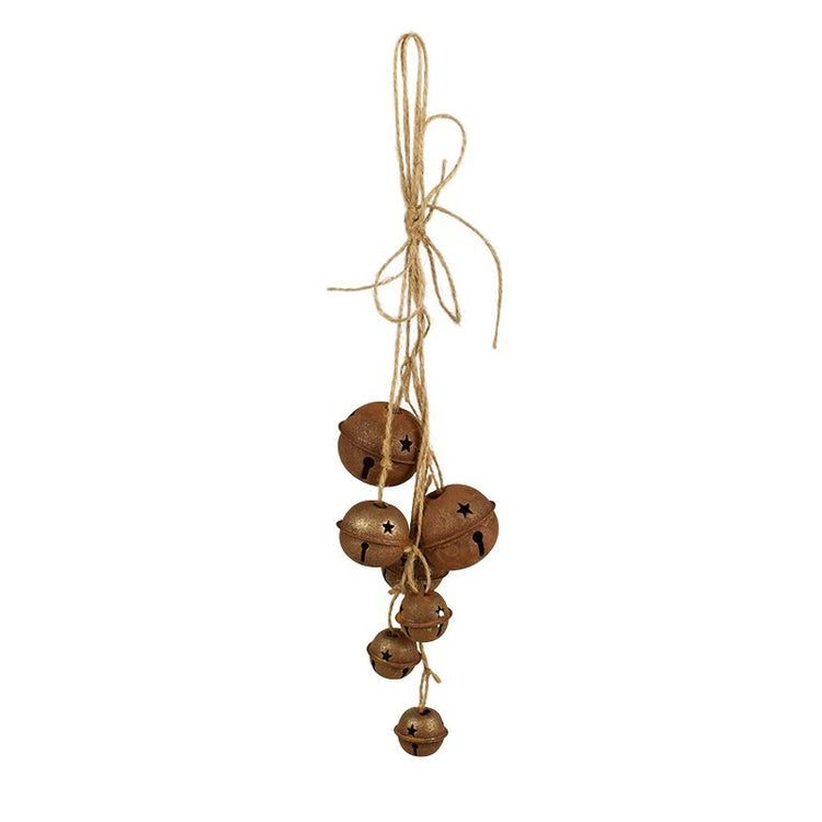 36x10cm Rusty Nut Bell Hanging Bunch