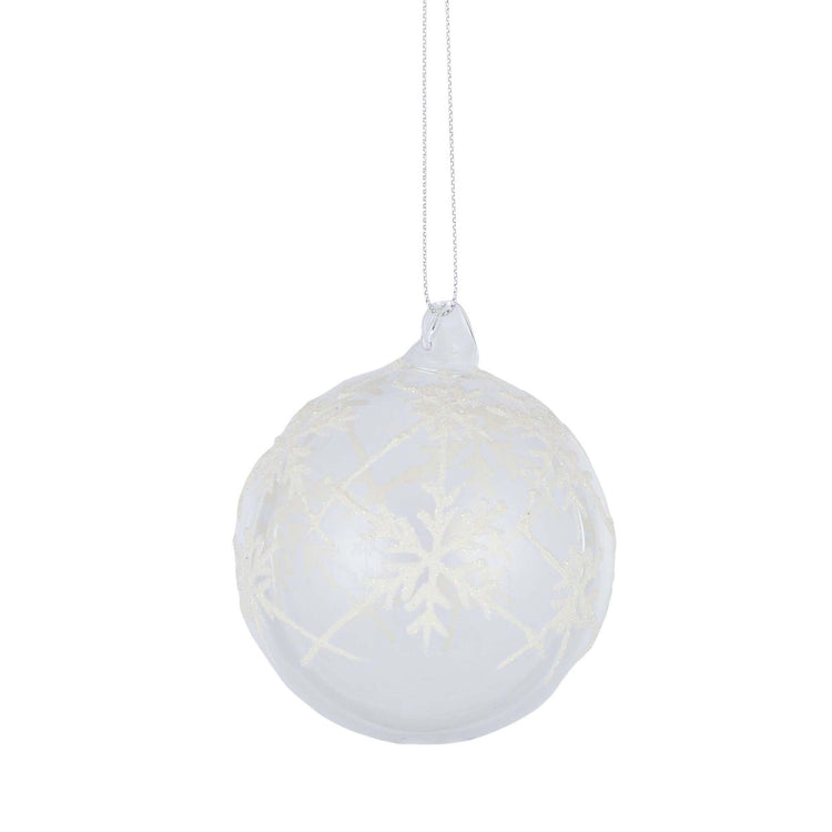 Frosty Bauble Glass 8cm White