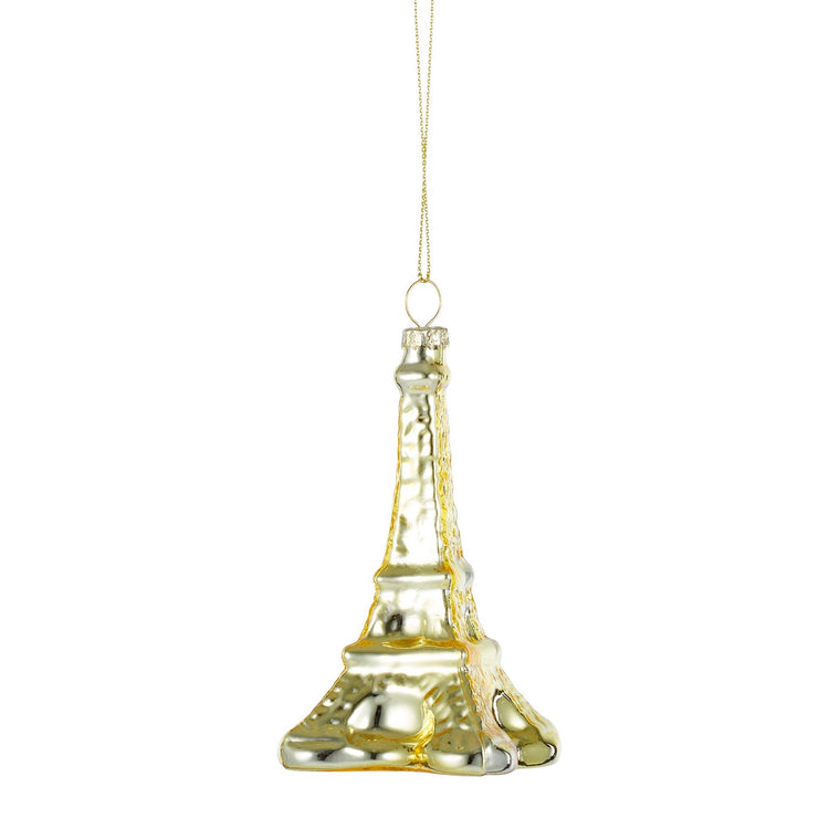 Eiffel Bauble Glass 5x11cm Gold