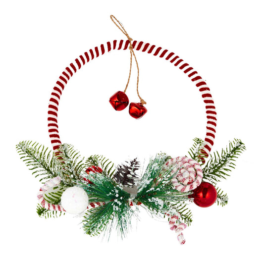 Candy Wreath Fabric 25cm Red/White