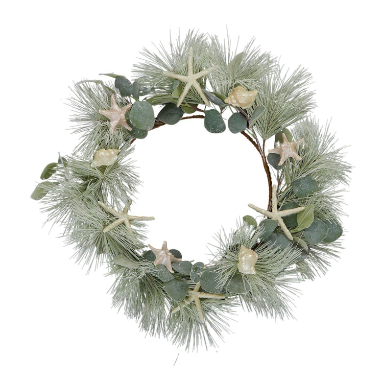 Eucalyptus Wreath 50cm Green/White