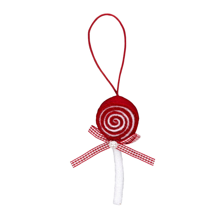 Lollipop Hanger Fabric 6x17cm Red/Wht