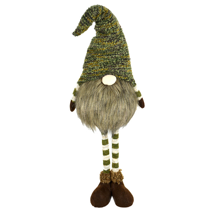 70x22cm Green/Brwn Fabric Standing Gnome