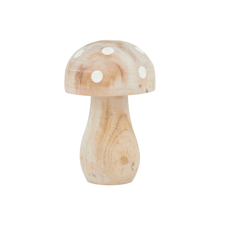 Mushroom Deco Wood 10x15.5cm Natural