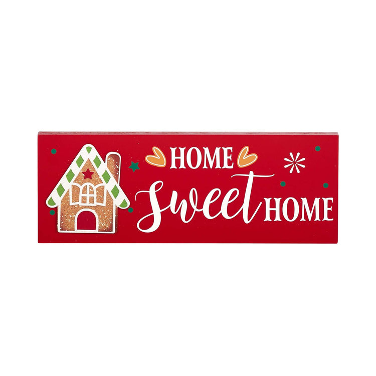 Home Sweet Home Sign MDF 30x11cm Red