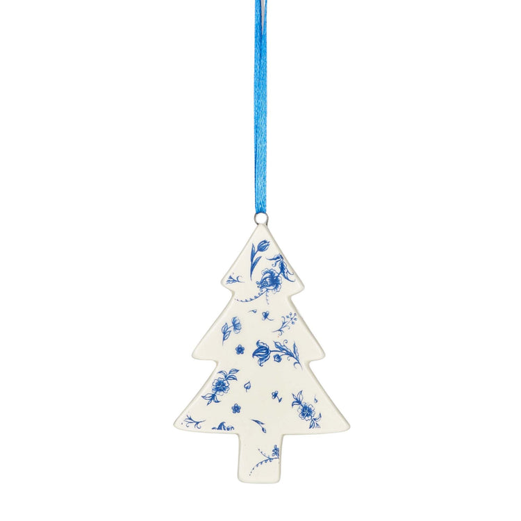 Tree Hanger Ceramic 5.5x8cm Blue/White