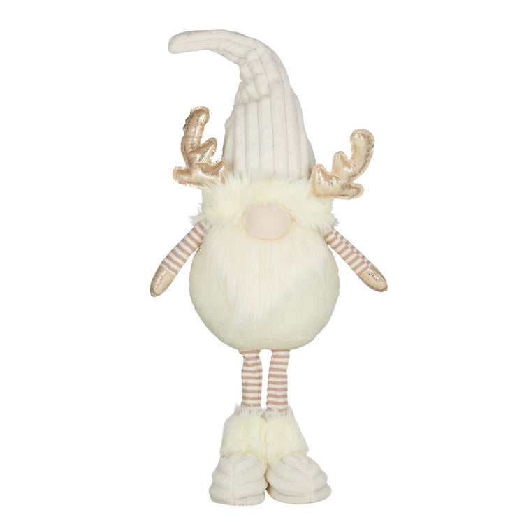 Standing Gnome W/Antlers Fab 24x70cm Crm