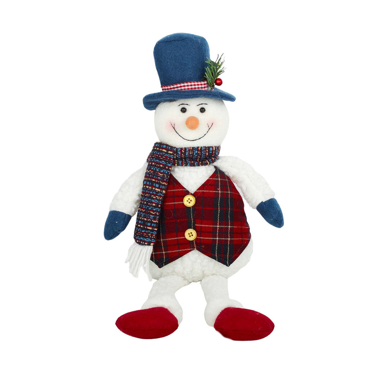 Snowman Sitting Fabric 15x10x50cm Multi