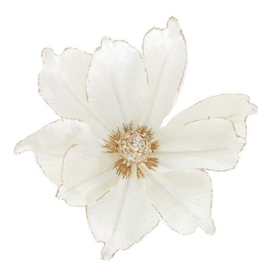 Flower Head Velvet 17cm White
