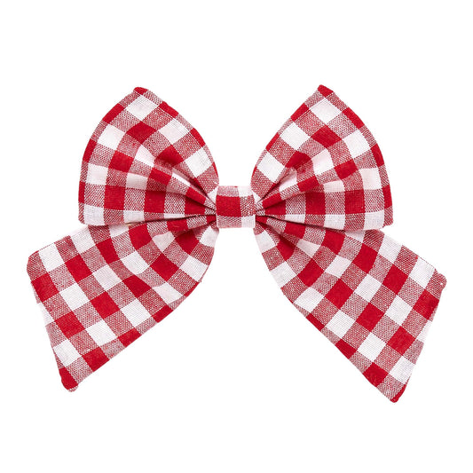 Check Bow Tie Polyester 17x20cm Red/Wht
